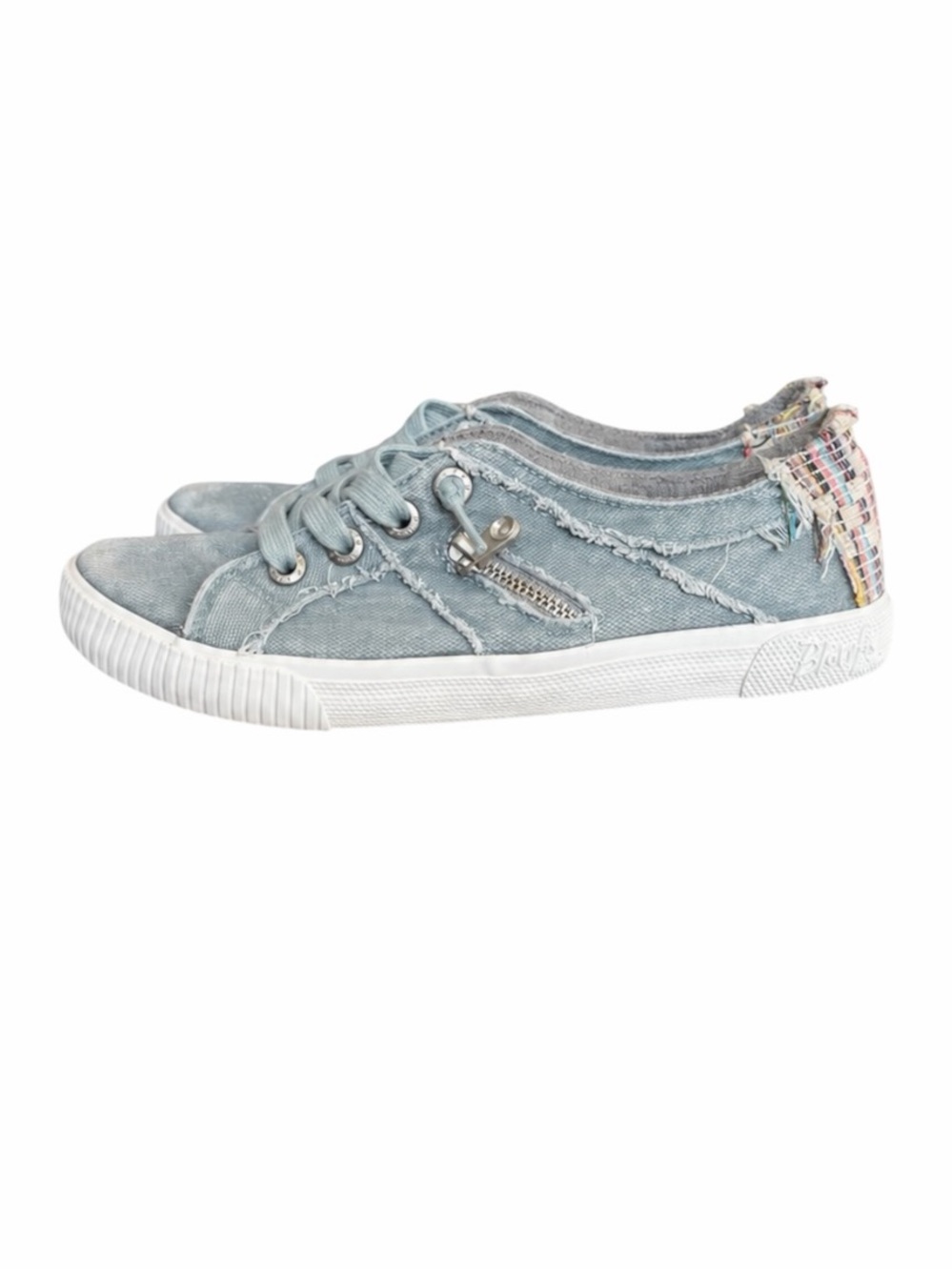 Blowfish Malibu Fruit 7.5 Dusty Blue Woven Slip On Casual Sneaker